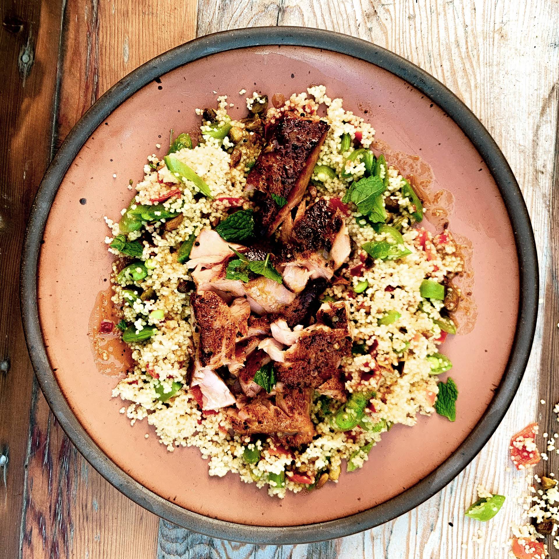 Honey Salmon with Couscous